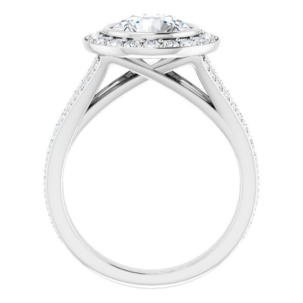 Bezel-Set Halo-Style Engagement Ring Image 2 Pickens Jewelers, Inc. Atlanta, GA