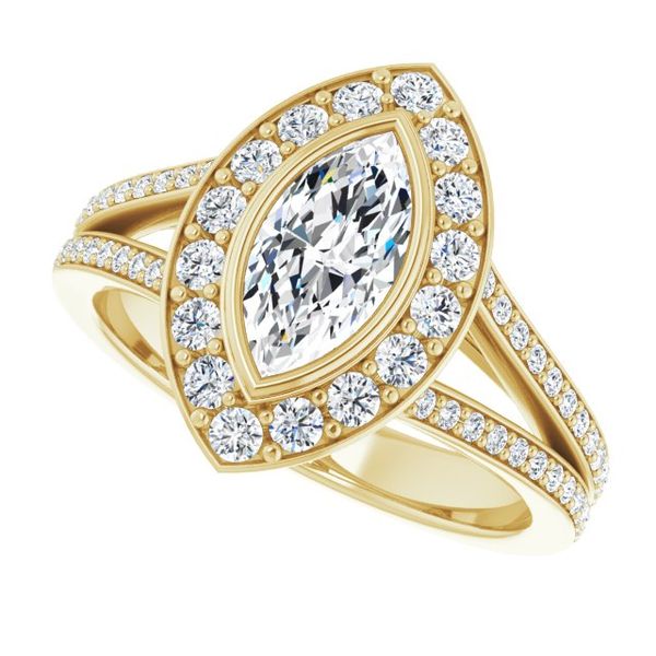 Bezel-Set Halo-Style Engagement Ring Image 5 The Ring Austin Round Rock, TX