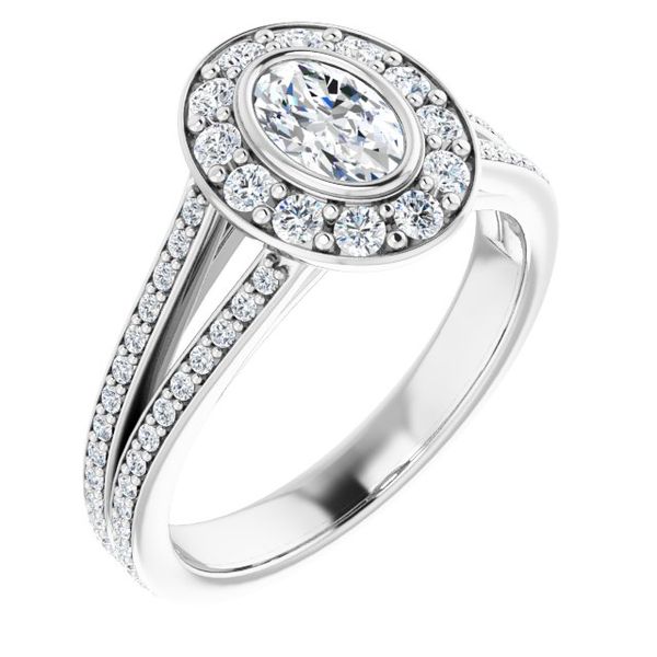 Bezel-Set Halo-Style Engagement Ring Javeri Jewelers Inc Frisco, TX