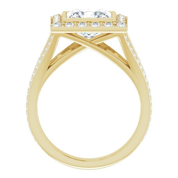Bezel-Set Halo-Style Engagement Ring Image 2 J. West Jewelers Round Rock, TX