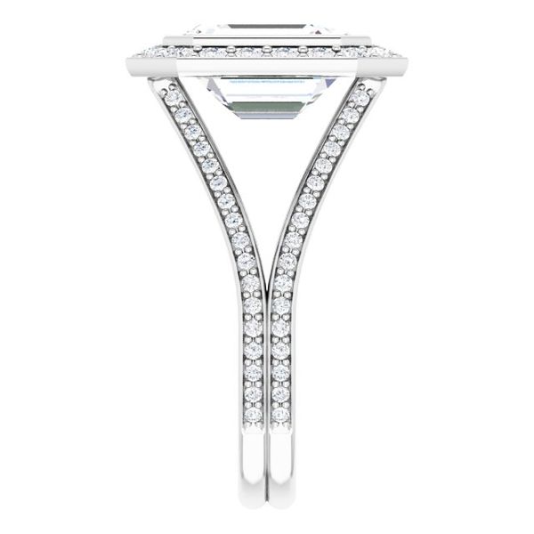 Bezel-Set Halo-Style Engagement Ring Image 4 Mueller Jewelers Chisago City, MN