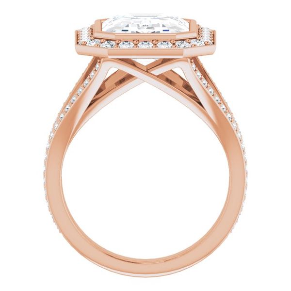 Bezel-Set Halo-Style Engagement Ring Image 2 Selman's Jewelers-Gemologist McComb, MS