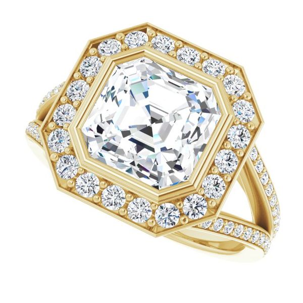 Bezel-Set Halo-Style Engagement Ring Image 5 Pickens Jewelers, Inc. Atlanta, GA