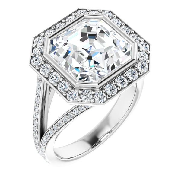 Bezel-Set　Augustine,　Ring　Water　Halo-Style　Blue　Saint　Engagement　FL　CONFIG.2509417　Jewelers