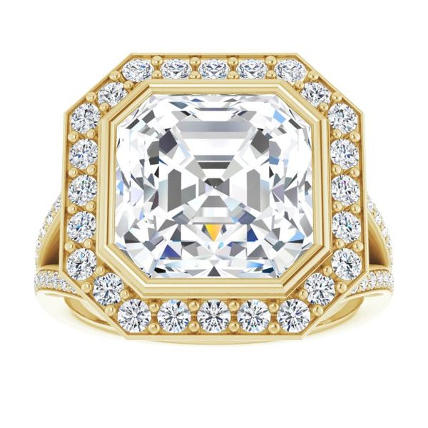 Bezel-Set Halo-Style Engagement Ring Image 3 Pickens Jewelers, Inc. Atlanta, GA
