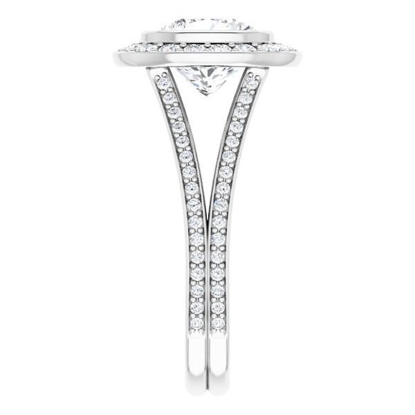 Bezel-Set Halo-Style Engagement Ring Image 4 Swede's Jewelers East Windsor, CT
