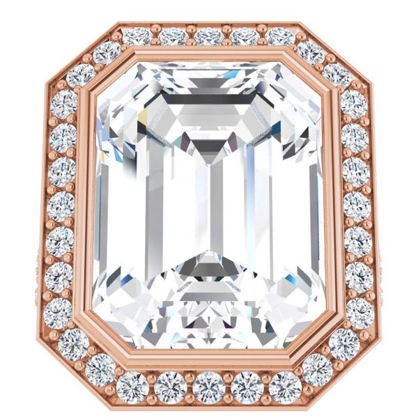 Bezel-Set Halo-Style Engagement Ring Image 3 Michael Szwed Jewelers Longmeadow, MA