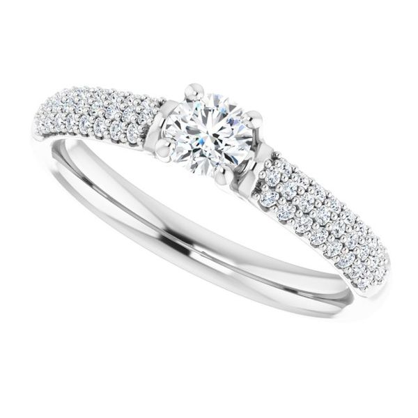 Pavé Accented Engagement Ring Image 5 H. Brandt Jewelers Natick, MA