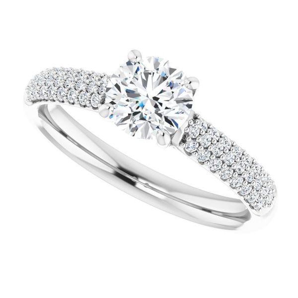 Pavé Accented Engagement Ring Image 5 Mueller Jewelers Chisago City, MN