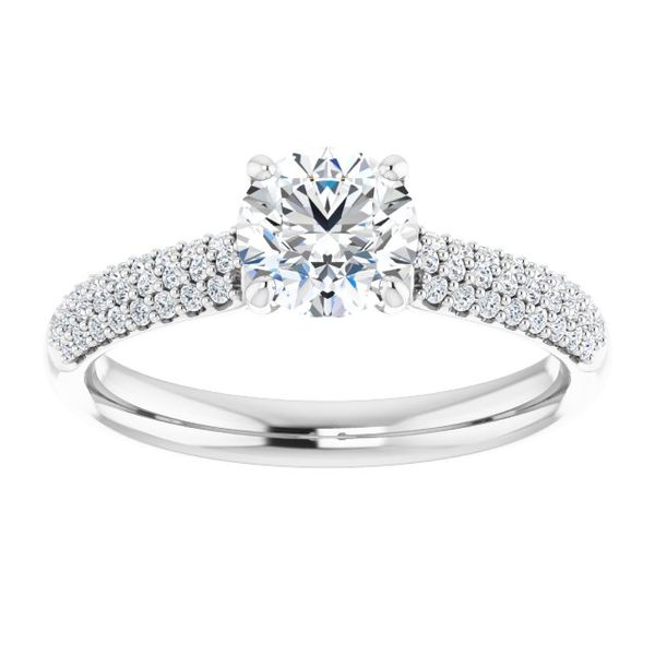 Pavé Accented Engagement Ring Image 3 Pickens Jewelers, Inc. Atlanta, GA