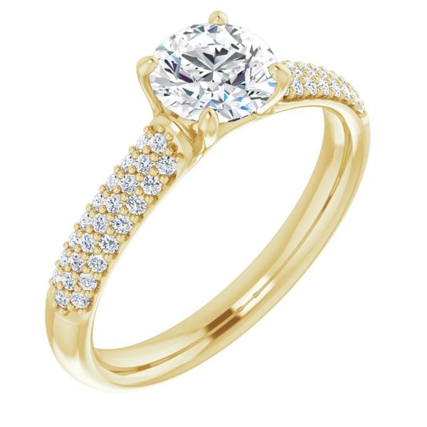 Pavé Accented Engagement Ring H. Brandt Jewelers Natick, MA