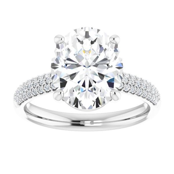 Pavé Accented Engagement Ring Image 3 Vulcan's Forge LLC Kansas City, MO