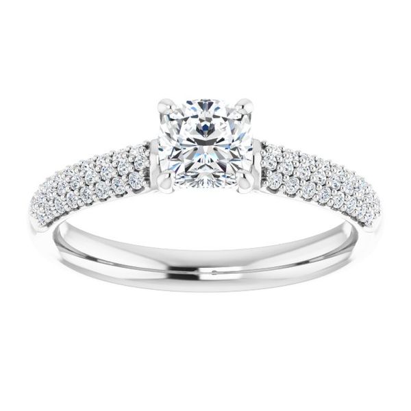 Pavé Accented Engagement Ring Image 3 Michael Szwed Jewelers Longmeadow, MA