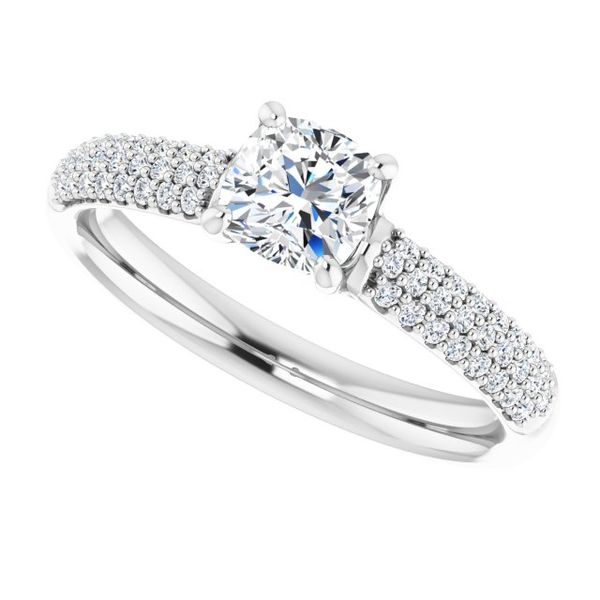 Pavé Accented Engagement Ring Image 5 Michael Szwed Jewelers Longmeadow, MA