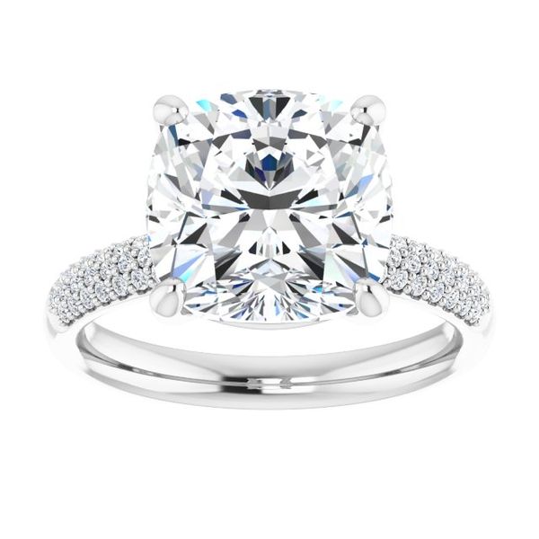 Pavé Accented Engagement Ring Image 3 Pickens Jewelers, Inc. Atlanta, GA