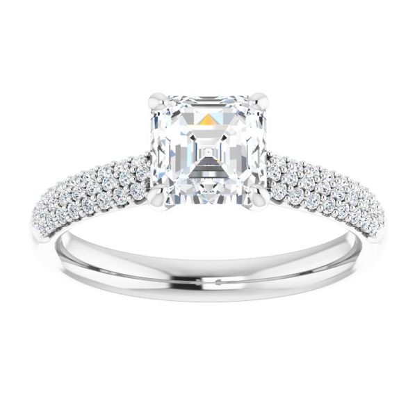 Pavé Accented Engagement Ring Image 3 Jewel Smiths Oklahoma City, OK