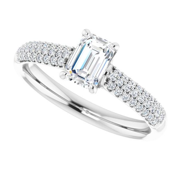 Pavé Accented Engagement Ring Image 5 Pickens Jewelers, Inc. Atlanta, GA