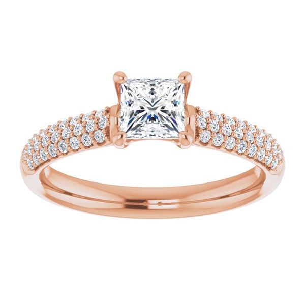 Pavé Accented Engagement Ring Image 3 Von's Jewelry, Inc. Lima, OH