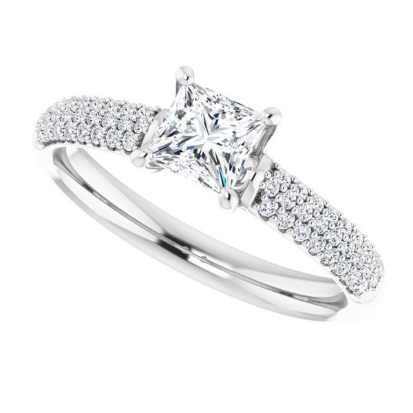 Pavé Accented Engagement Ring Image 5 Von's Jewelry, Inc. Lima, OH