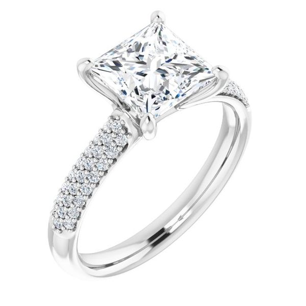 Pavé Accented Engagement Ring Von's Jewelry, Inc. Lima, OH
