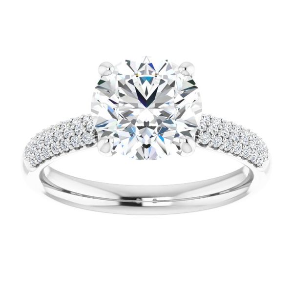 Pavé Accented Engagement Ring Image 3 J. Thomas Jewelers Rochester Hills, MI