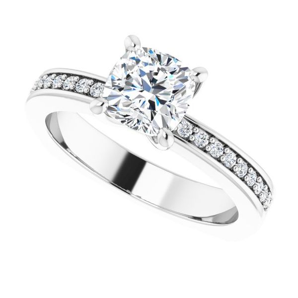 Accented Engagement Ring Image 5 The Jewelry Source El Segundo, CA