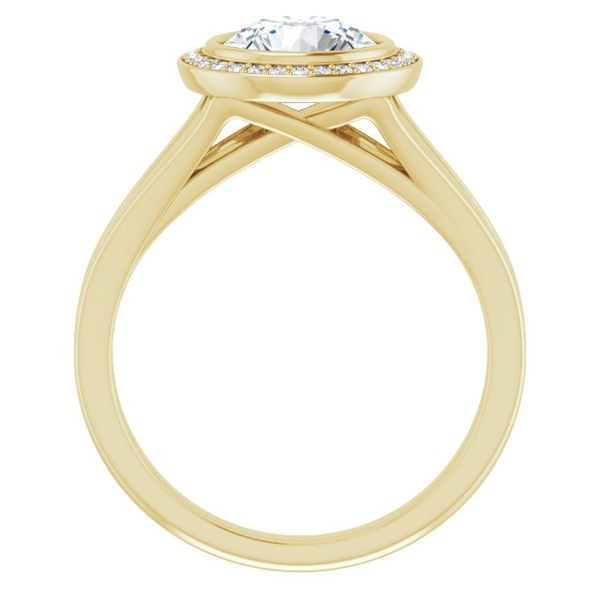 Bezel-Set Halo-Style Engagement Ring Image 2 Reiniger Jewelers Swansea, IL