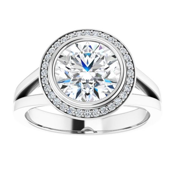 Bezel-Set Halo-Style Engagement Ring Image 3 Z's Fine Jewelry Peoria, AZ