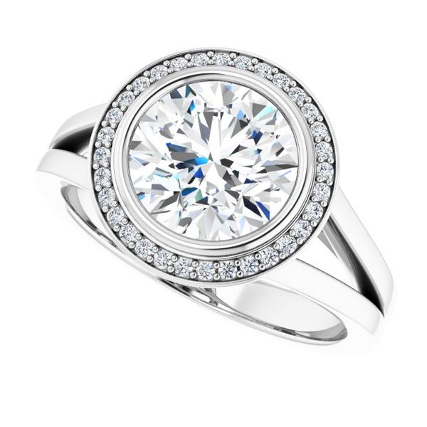 Bezel-Set Halo-Style Engagement Ring Image 5 Z's Fine Jewelry Peoria, AZ