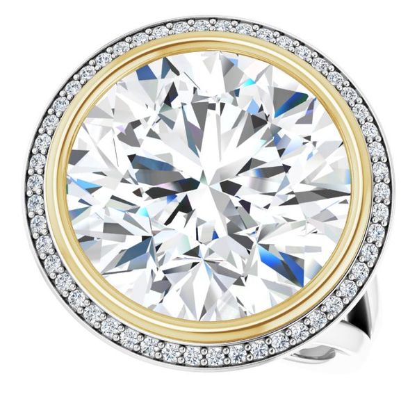 Bezel-Set Halo-Style Engagement Ring Image 5 Futer Bros Jewelers York, PA
