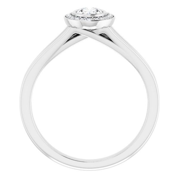Bezel-Set Halo-Style Engagement Ring Image 2 Futer Bros Jewelers York, PA