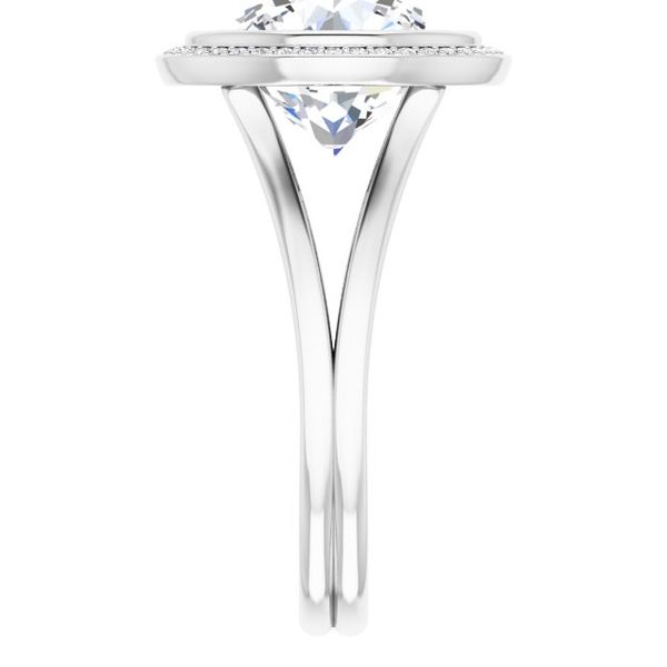 Bezel-Set Halo-Style Engagement Ring Image 4 Futer Bros Jewelers York, PA