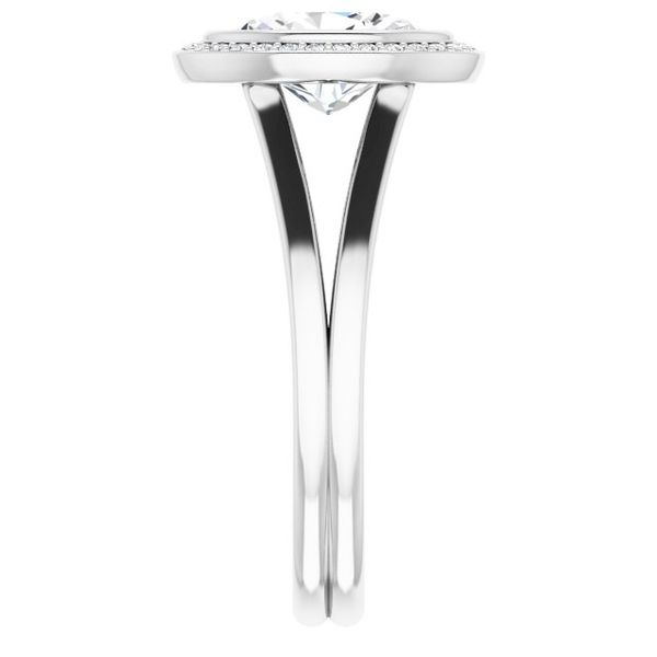 Bezel-Set Halo-Style Engagement Ring Image 4 Futer Bros Jewelers York, PA