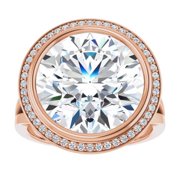 Bezel-Set Halo-Style Engagement Ring Image 3 Futer Bros Jewelers York, PA