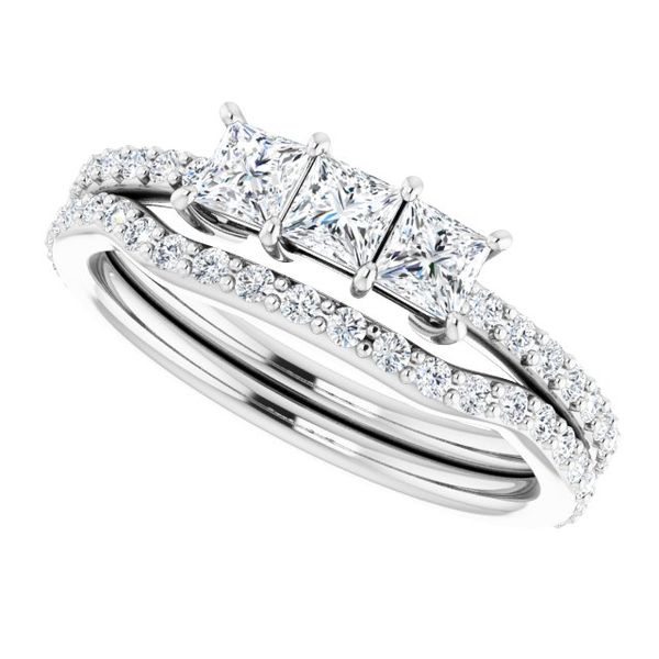 Three-Stone Engagement Ring Image 5 Vail Creek Jewelry Designs Turlock, CA