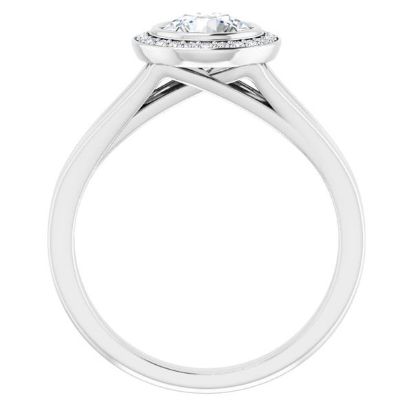 Bezel-Set Halo-Style Engagement Ring Image 2 Karadema Inc Orlando, FL