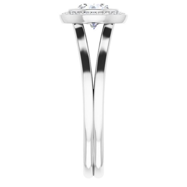 Bezel-Set Halo-Style Engagement Ring Image 4 Karadema Inc Orlando, FL