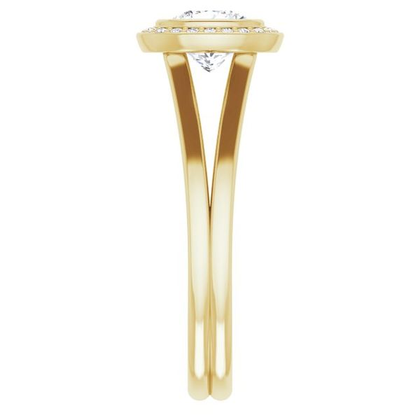 Bezel-Set Halo-Style Engagement Ring Image 4 Mark Jewellers La Crosse, WI