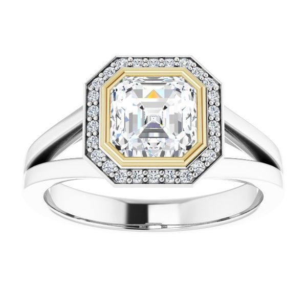 Bezel-Set Halo-Style Engagement Ring Image 3 Karadema Inc Orlando, FL