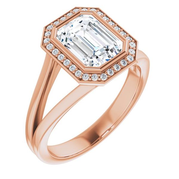 Bezel-Set Halo-Style Engagement Ring The Ring Austin Round Rock, TX
