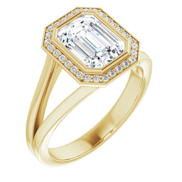 Bezel-Set Halo-Style Engagement Ring Karadema Inc Orlando, FL