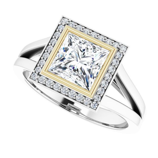 Bezel-Set Halo-Style Engagement Ring Image 5 Lester Martin Dresher, PA