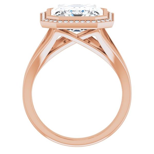 Bezel-Set Halo-Style Engagement Ring Image 2 Waddington Jewelers Bowling Green, OH