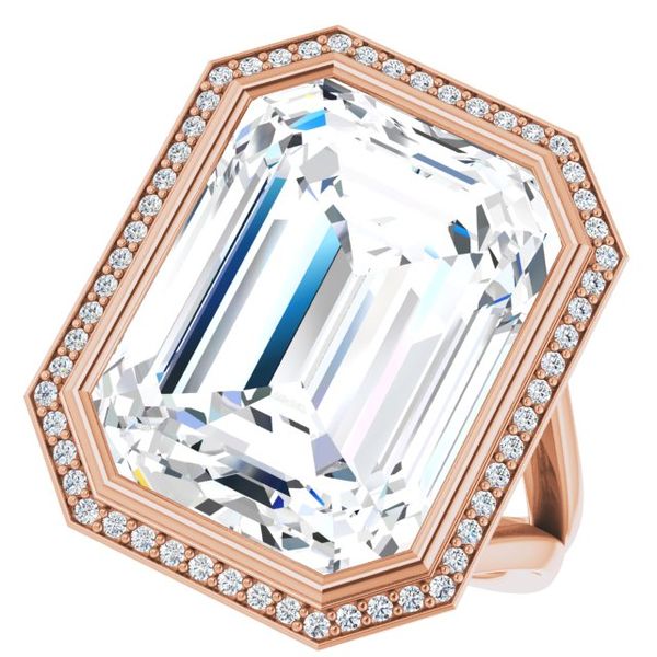 Bezel-Set Halo-Style Engagement Ring Image 5 Jambs Jewelry Raymond, NH