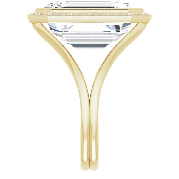 Bezel-Set Halo-Style Engagement Ring Image 4 Waddington Jewelers Bowling Green, OH