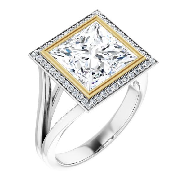 Bezel-Set Halo-Style Engagement Ring Jambs Jewelry Raymond, NH