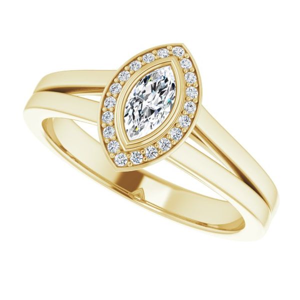 Bezel-Set Halo-Style Engagement Ring Image 5 Javeri Jewelers Inc Frisco, TX
