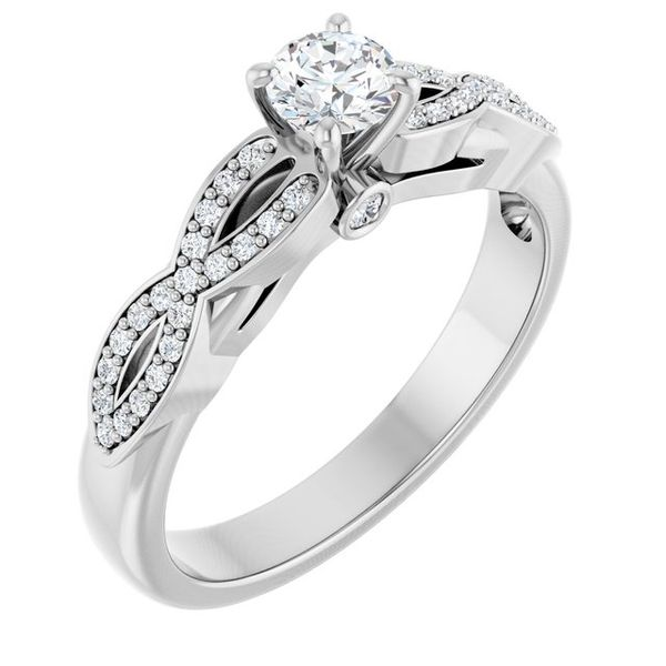 Audrey 4 Carat Emerald Lab Grown Diamond Infinity-Inspired Engagement Ring  14K White Gold , ST046DLE - ItsHot