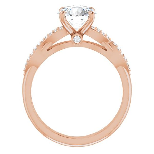 Raine Three-Stone Infinity Inspired Engagement Ring (Setting Only) 18K Rose Gold