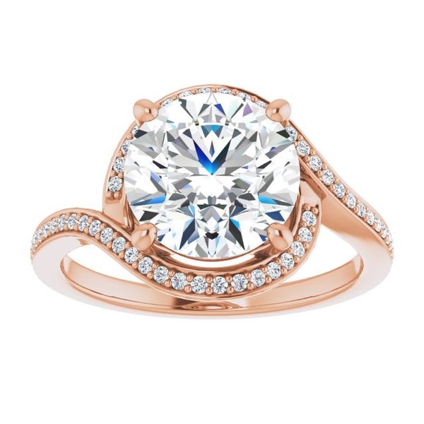 Bypass Halo-Style Engagement Ring Image 3 Michael Szwed Jewelers Longmeadow, MA